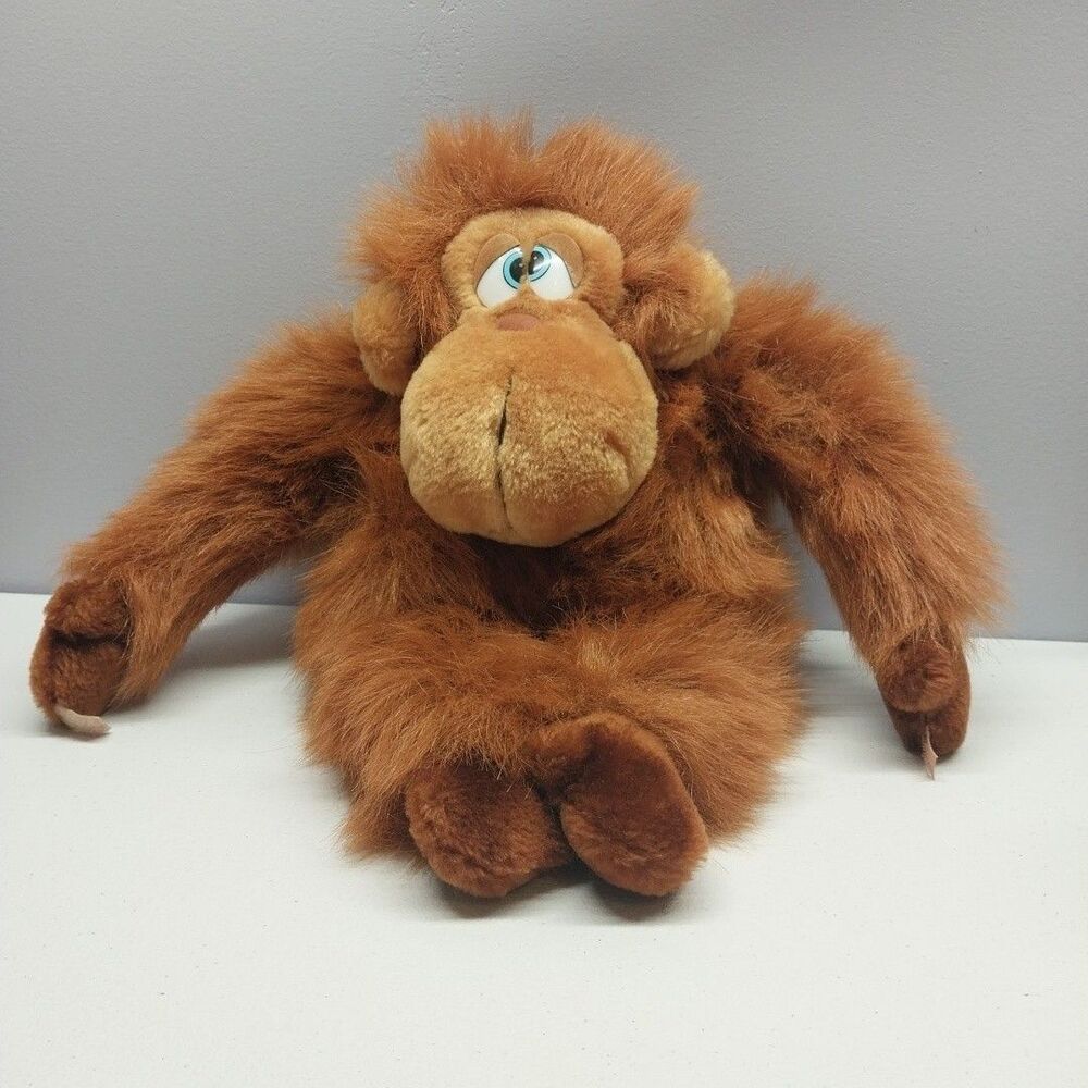 Vintage 1983 Wallace Berrie Brown Monkey Plush Stuffed Animal 14" Soft Toy
